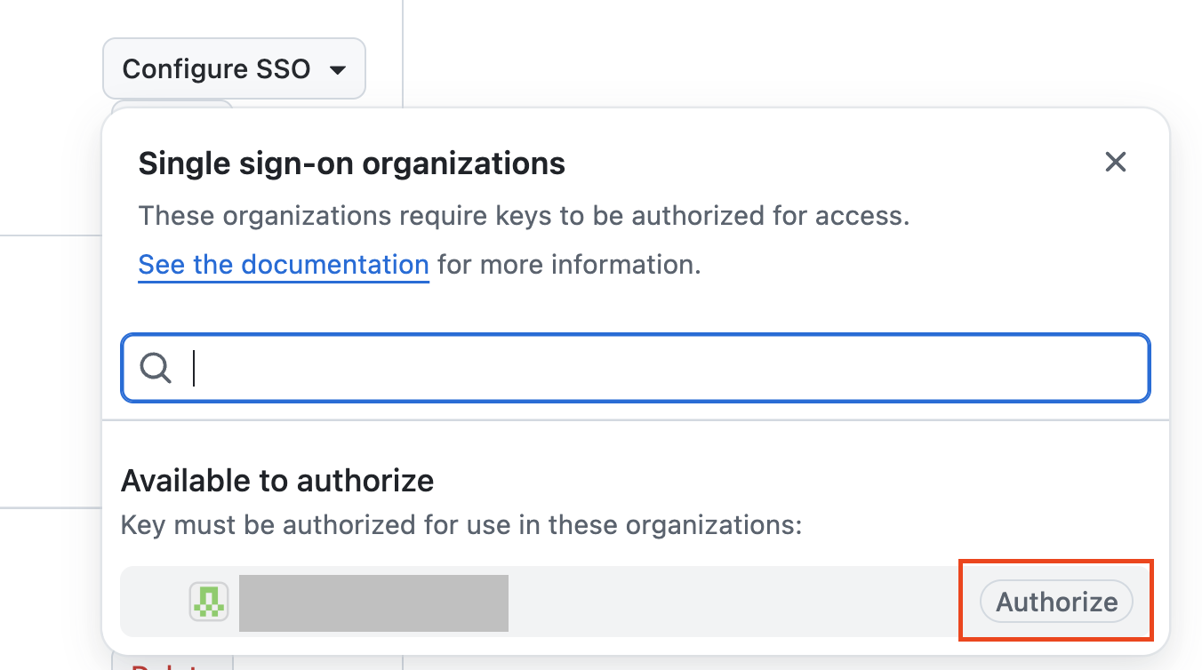 SSH Key SSO Authorize